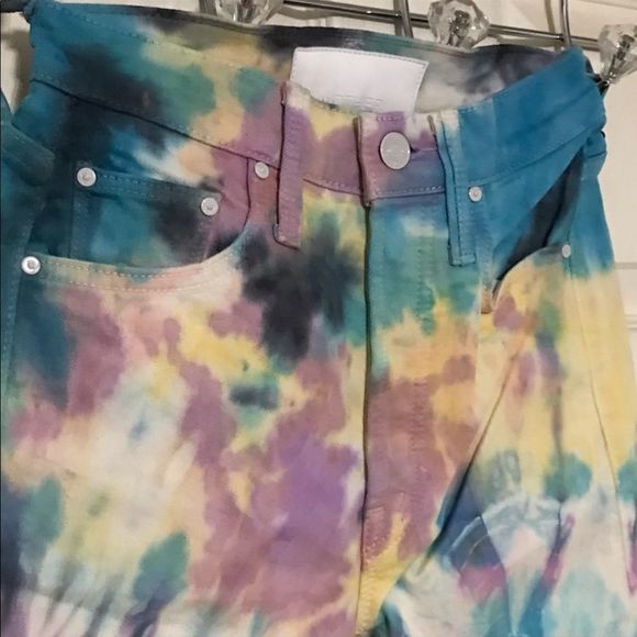 NWT $238 MOTHER | the Tripper | Swirling Secrets | Pastel Tie Dye Jeans - Picture 4 of 11